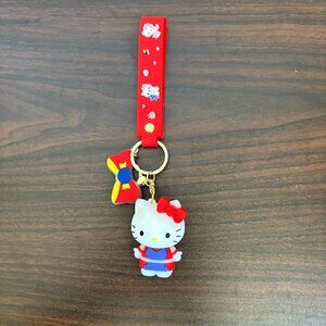 Hello Kitty Keychains Car Key Ring Bow Wristlet Keychain Unbranded Red New
